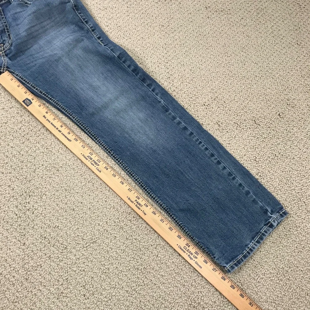 Rock & Roll Denim Mens Double Barrel Relaxed Straight Leg Jeans Blue